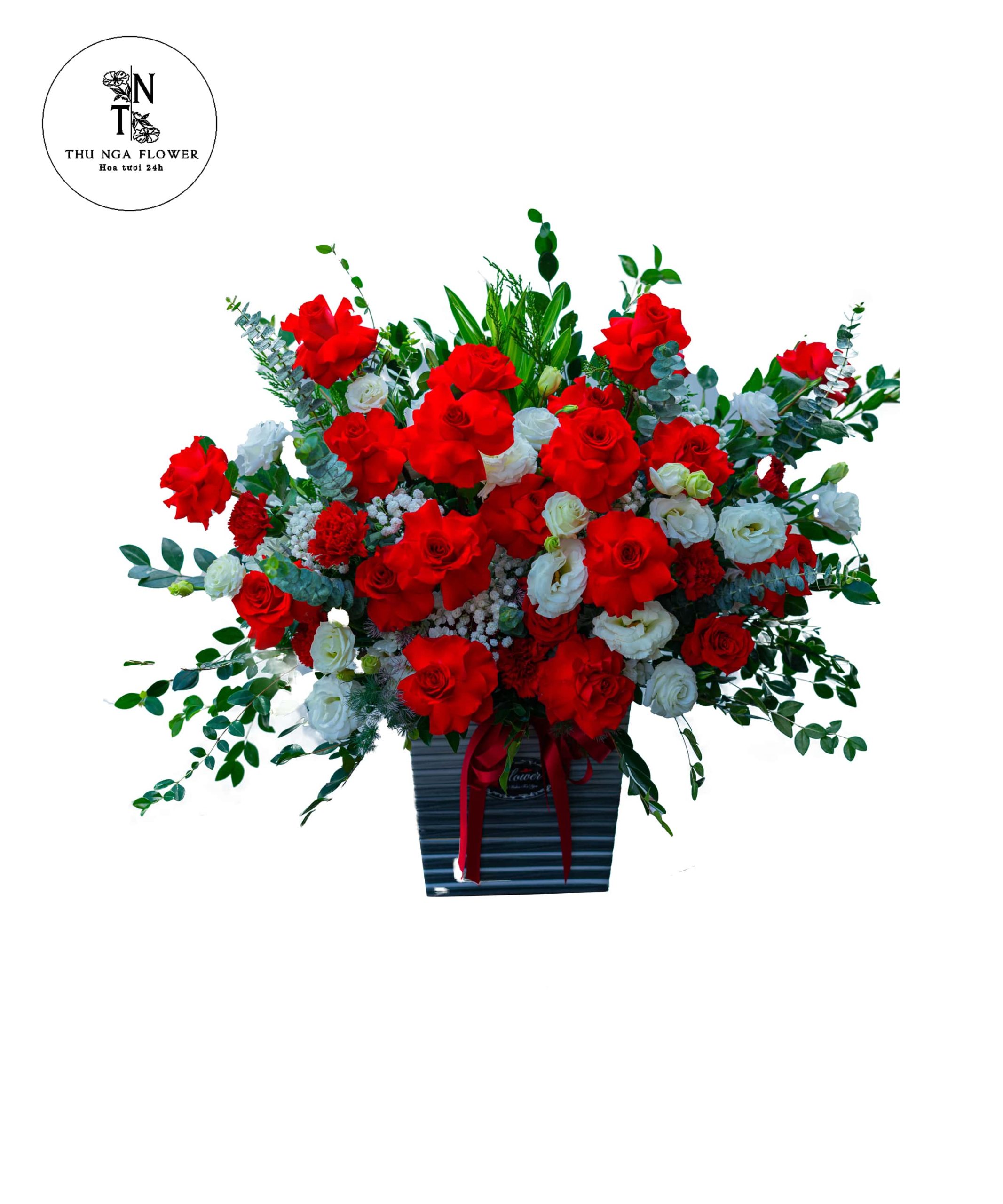 Giỏ hoa hồng đỏ