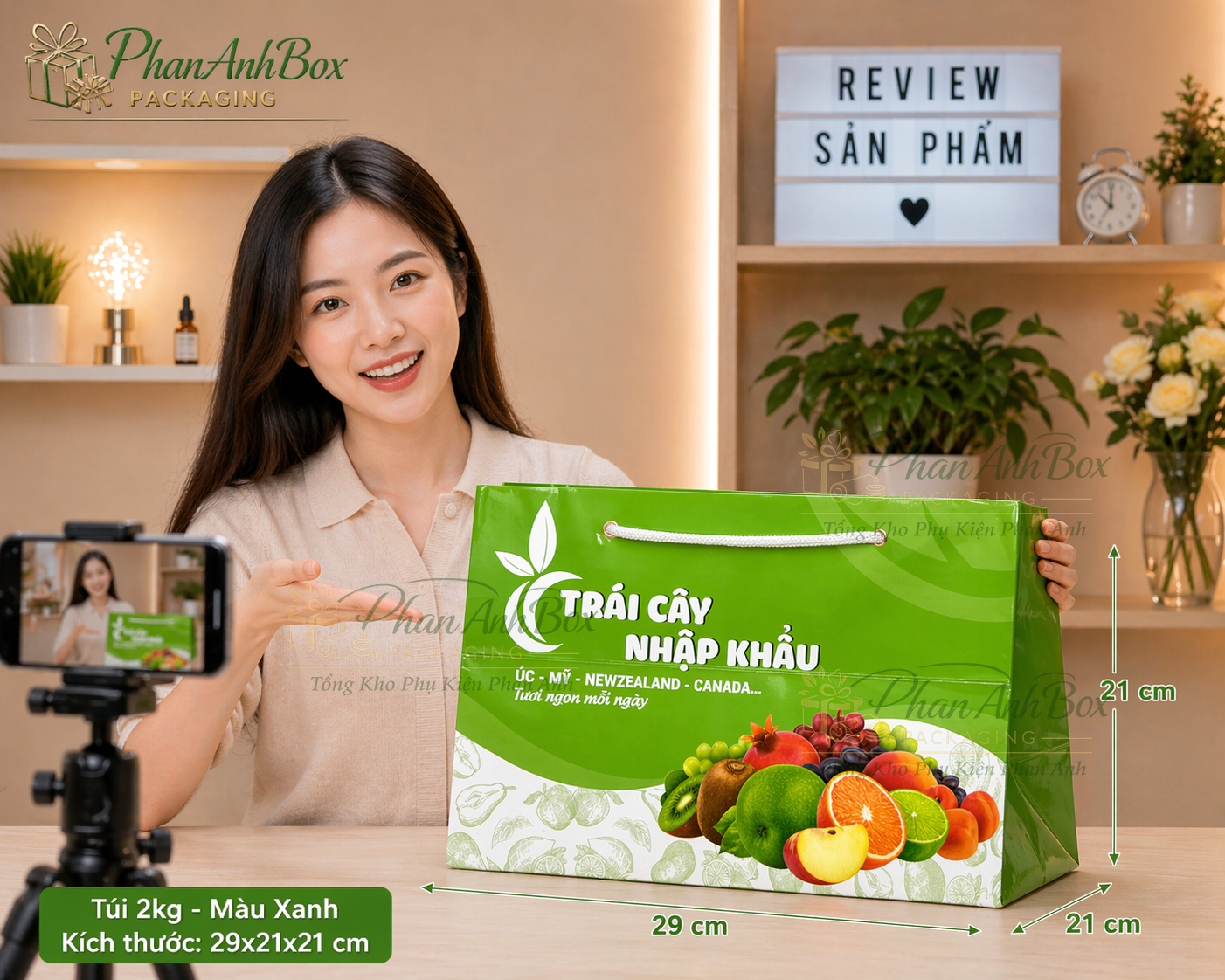 Túi Giấy Đựng Trái Cây Nhập Khẩu Cao Cấp – Sang Trọng, Bền Đẹp, Nhiều Màu Hot