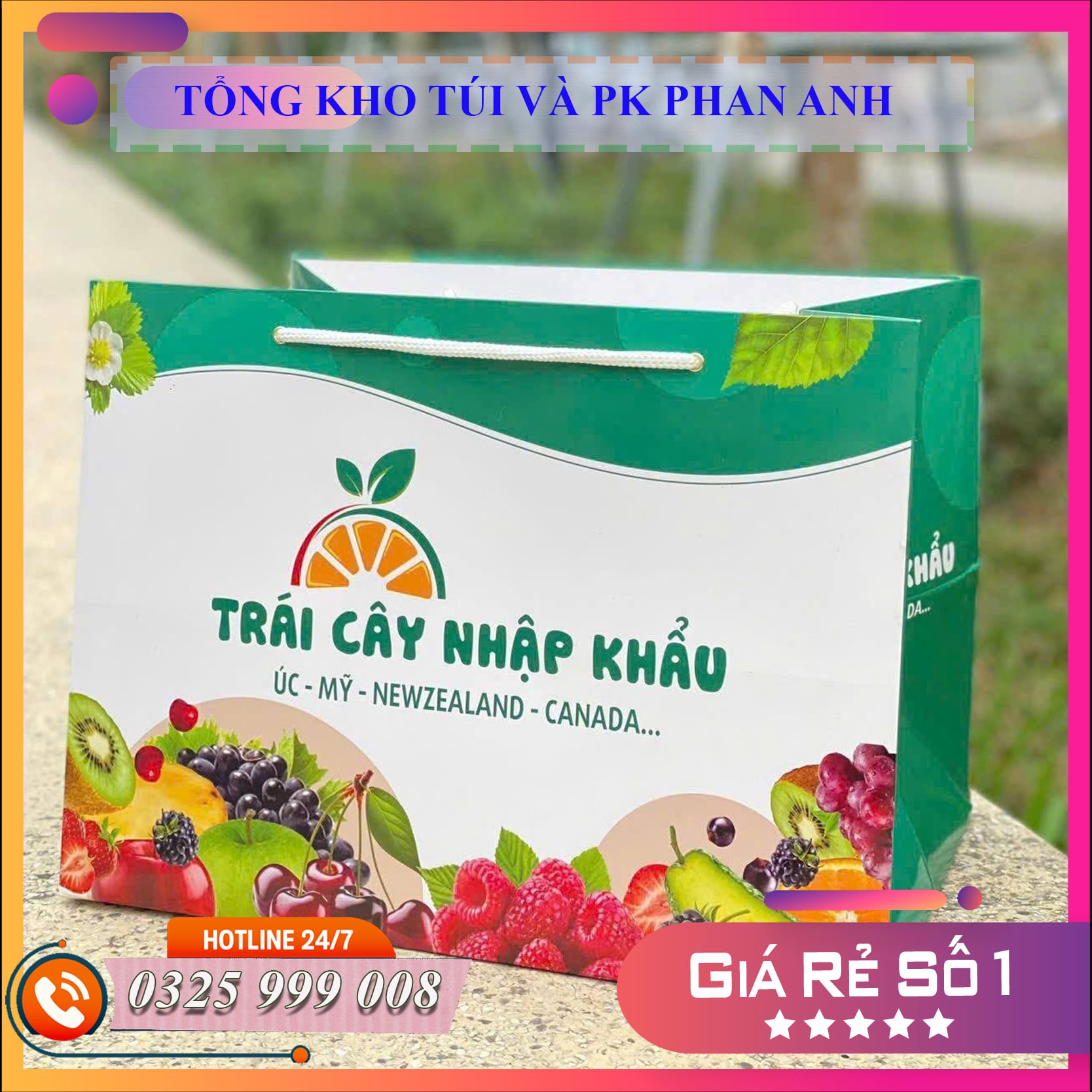 Mẫu túi hoa quả in sẵn 3kg