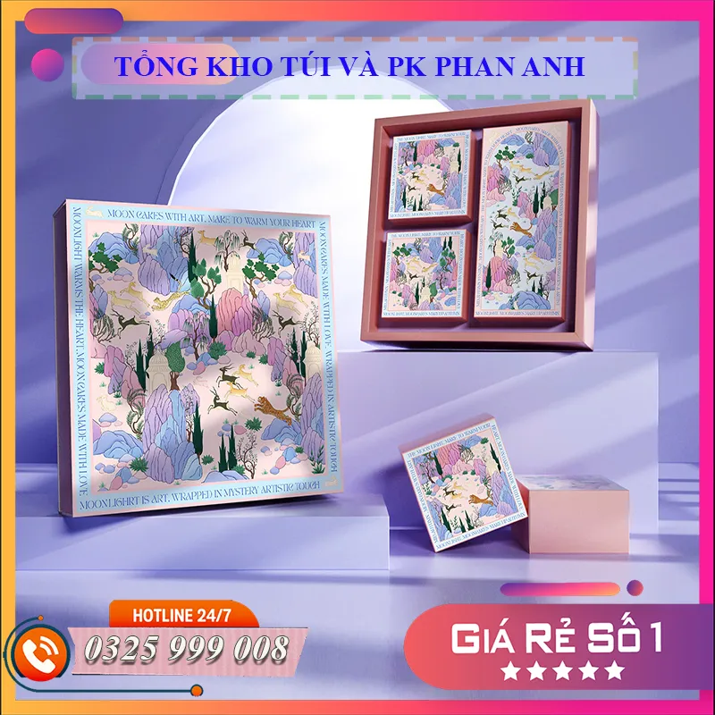 Hộp bánh trung thu tím