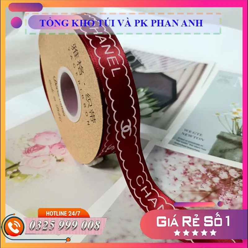 Ruy băng Chanel 2.5cm làm hoa