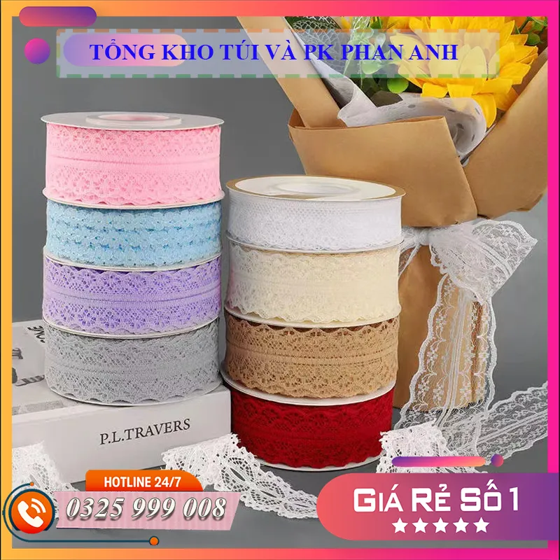 Ruy băng vải ren bó hoa